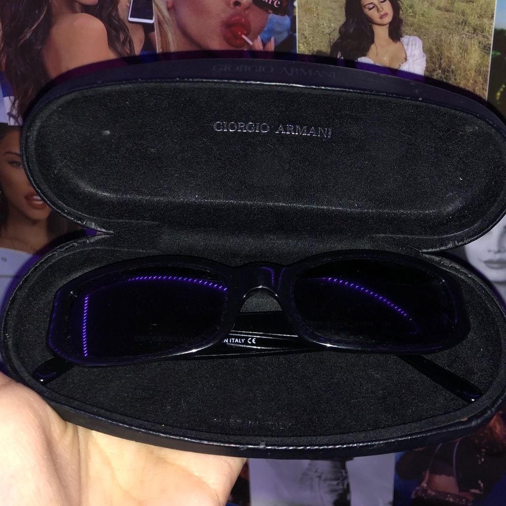 Giorgio Armani Black squared sunglasses